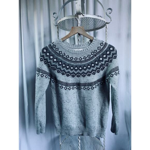 Weatherproof Vintage Sweater Fair Isle Crew Neck Sweater Gray Black Size Small - Picture 4 of 10